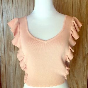 Bebe peach knit top🦋